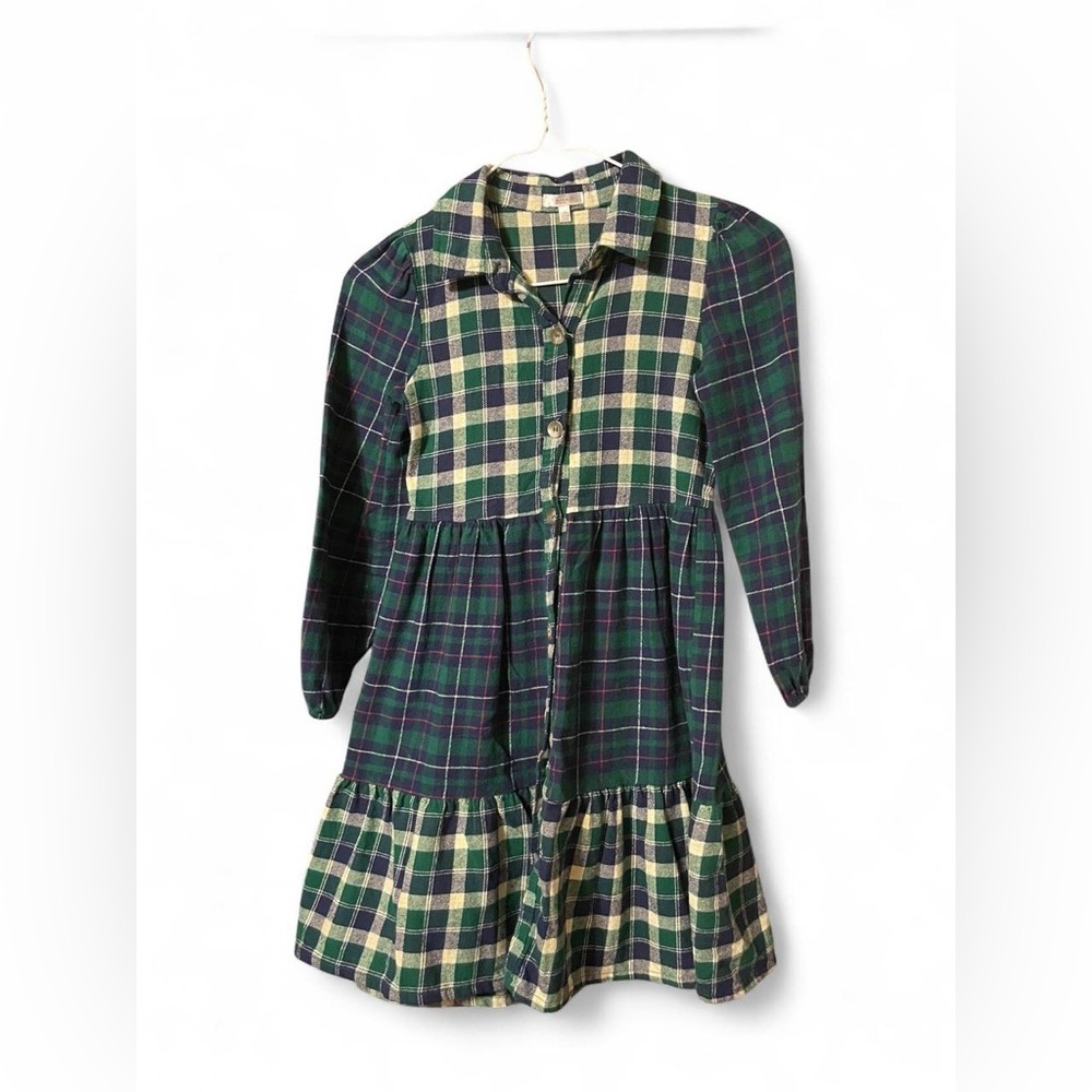 Tahari Green and Blue Plaid Dress